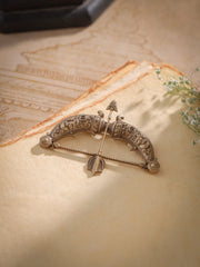 Ram Dhanush Antique Gold Brooch for Men
