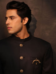 Ram Dhanush Antique Gold Brooch for Men