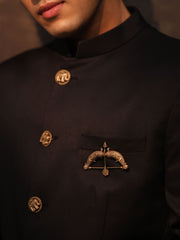 Ram Dhanush Antique Gold Brooch for Men