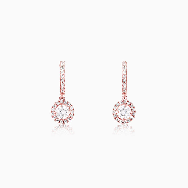 Rose Gold Zircon Drizzle Drop Earrings