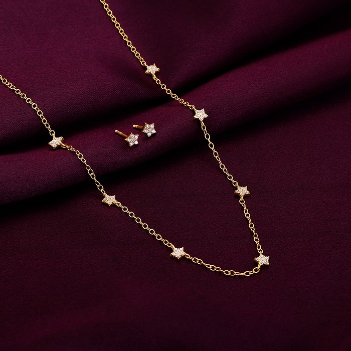 Golden Star Constellation Pendant Set