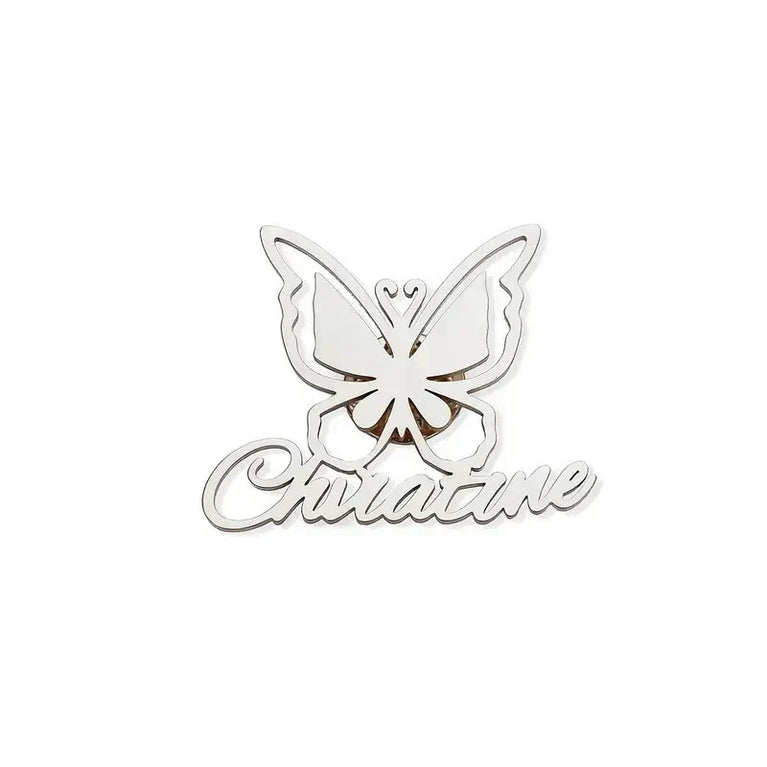 Elegant Custom Butterfly Brooch with English Name