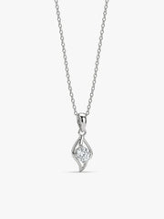 Silver Falling Dew Pendant With Link Chain