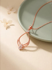 Rose Gold Princess Pendant With Link Chain
