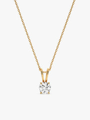 Golden Zircon Pendant with Link Chain