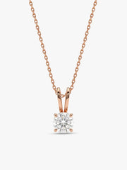 Rose Gold Zircon Pendant with Link Chain
