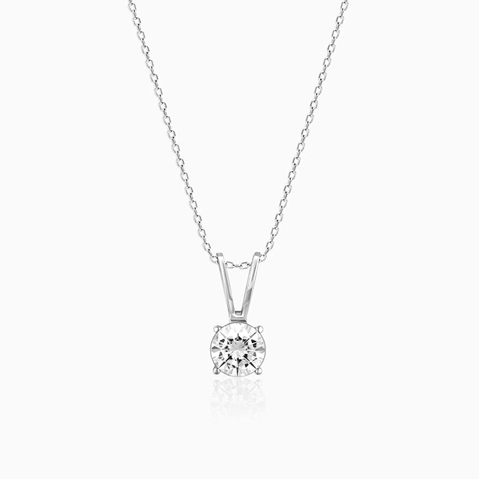 Silver Classic Solitaire Pendant