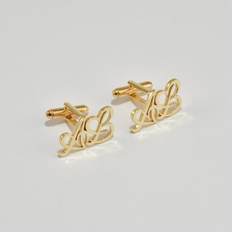 Personalised Initials Heart Cuff Link - Jiva