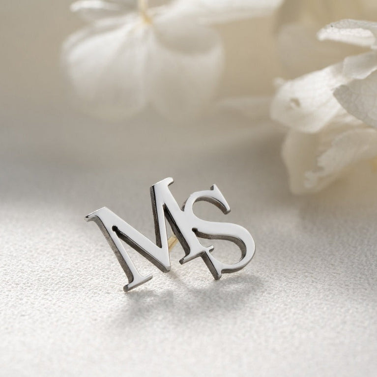 Personalized Initial Letters Brooch, Bride - Groomsmen - Jiva