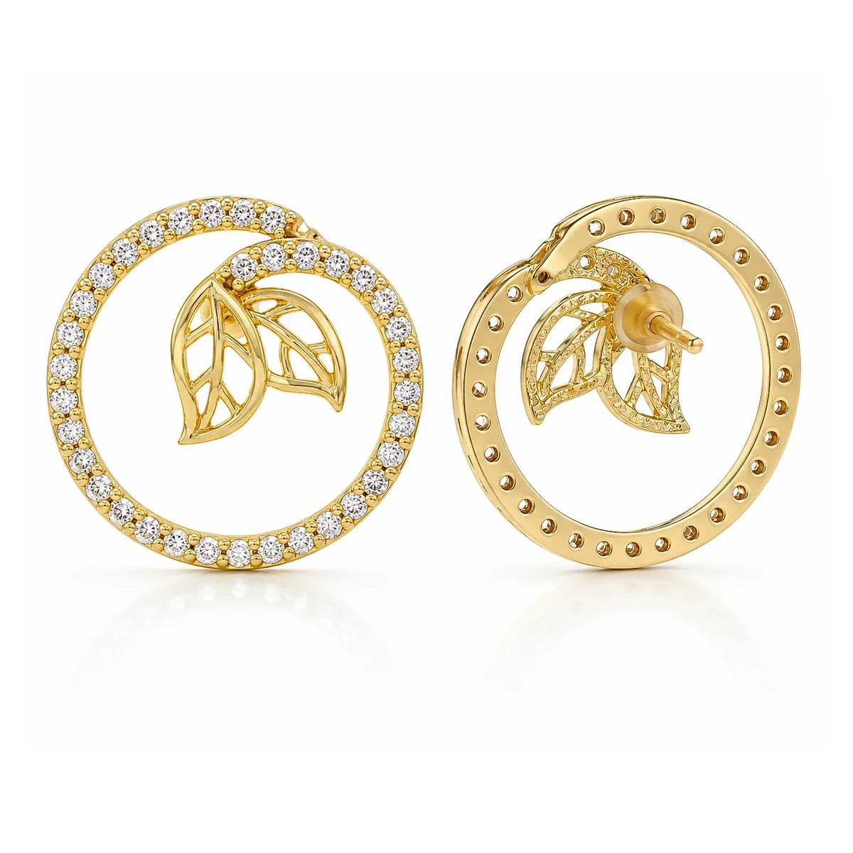 Leafy Affair Verdelle Halo Stud Earrings