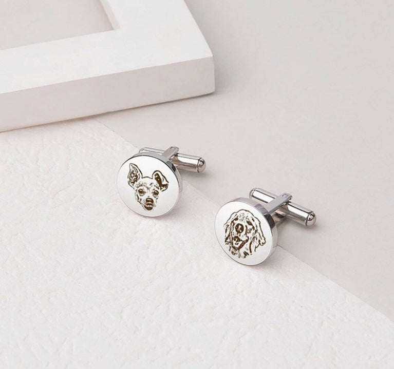 Custom Pet Engraved Cufflinks - Jiva