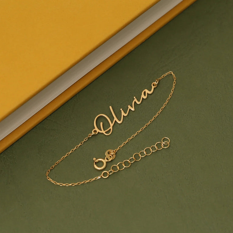 Gold Plated, Custom Name Bracelet, Birthday Gift, Friendship Bracelet, Personalised Bracelet, Gift for Mom, Valentine's Day Gift,