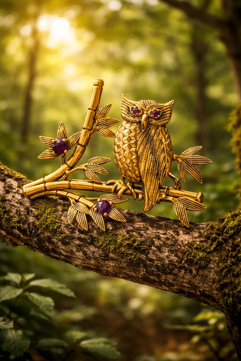 Owl Pakshi Brooch