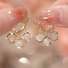 estailo fashion Royal Crystal Pearl Hoops Alloy Earring Set