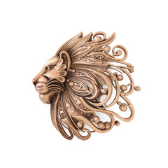 Super Simba Lion Antique Gold Brooch for Men