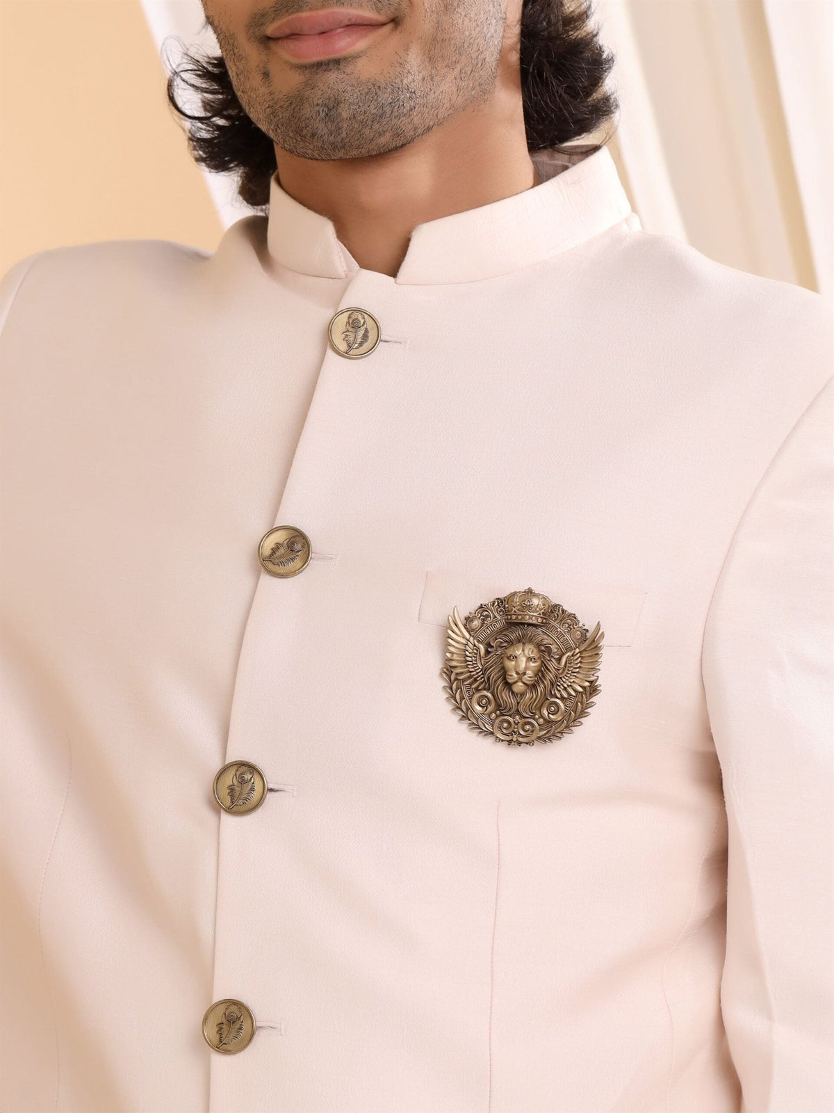 Regal Lion Crest Brooch