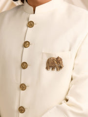 Elephant Heritage Antique Gold Brooch for Men