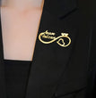 Custom Double Name Heart Brooch