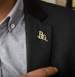 Custom Name Initials Brooch Pin For Men