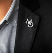Custom Name Initials Brooch Pin For Men