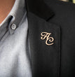 Custom Name Initials Brooch Pin For Men