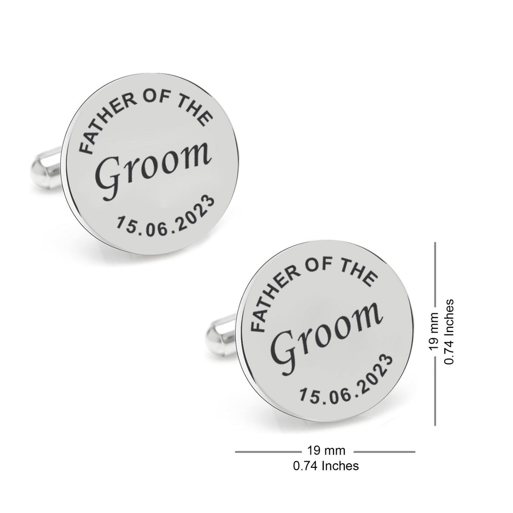 Personalized Dates Quotes Father Of Bride Or Groom & Date Cufflink For Men And Boys 1 Pair - Jiva