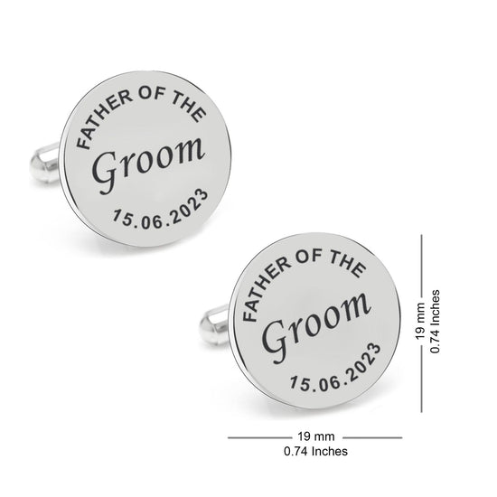 Personalized Dates Quotes Father Of Bride Or Groom & Date Cufflink For Men And Boys 1 Pair - Jiva