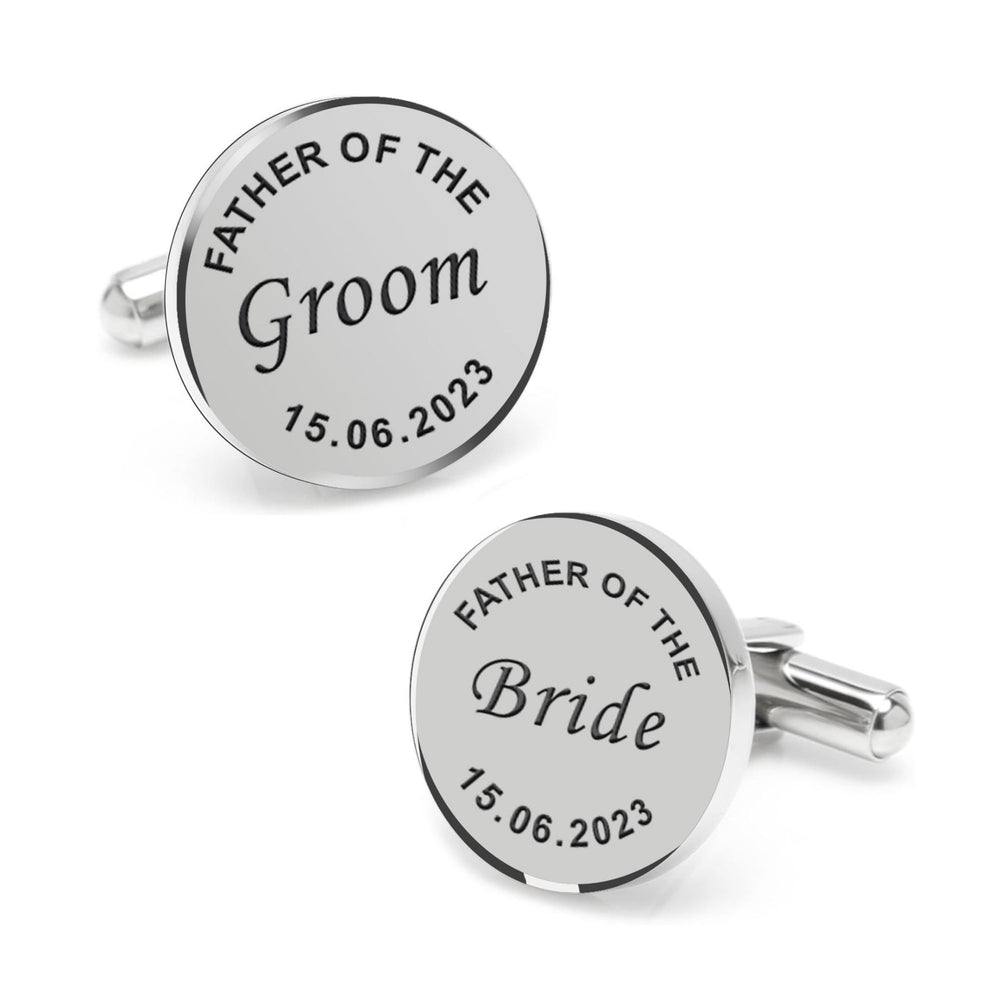 Personalized Dates Quotes Father Of Bride Or Groom & Date Cufflink For Men And Boys 1 Pair - Jiva