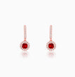 Rose Gold Red Drizzle Drop Earrings