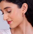 Rose Gold Red Drizzle Drop Earrings