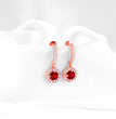 Rose Gold Red Drizzle Drop Earrings