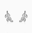 Silver Zircon Leaf Set