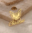 Elegant Custom Butterfly Brooch with English Name