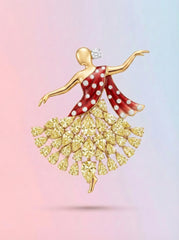 Scarlet Dancer Diamond Brooch