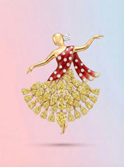 Scarlet Dancer Diamond Brooch