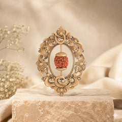 Ethnic Rudraksha Studded Antique Gold Brooch for Men