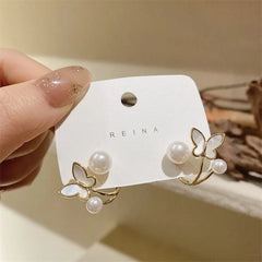 EREVER Enameled Butterfly Trendy Earring Korean Stud Earrings For Woman Girls