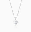 Silver Solitaire Heart  Pendant with Link Chain