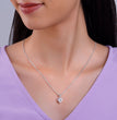 Silver Solitaire Heart  Pendant with Link Chain