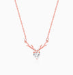 Rose Gold Deer Heart Necklace