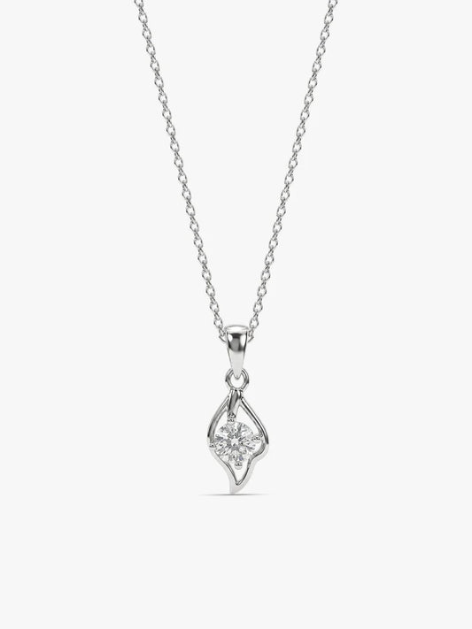 Silver Falling Dew Pendant With Link Chain