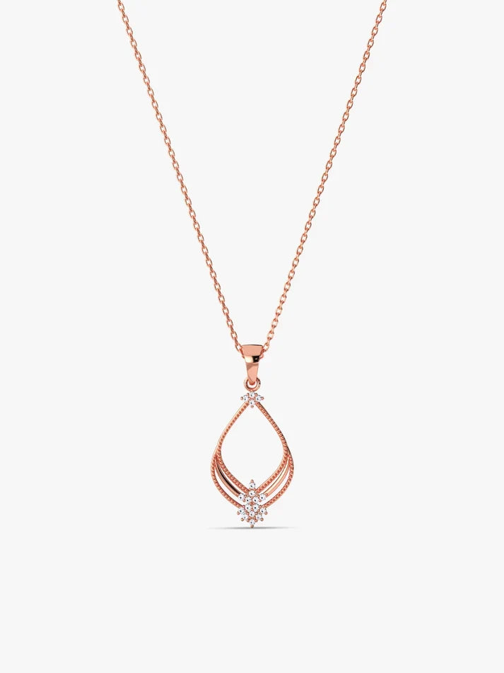 Rose Gold Princess Pendant With Link Chain