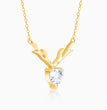 Golden Deer Heart Necklace