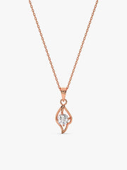 Rose Gold Falling Dew Pendant With Link Chain