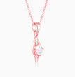 Rose Gold Falling Dew Pendant With Link Chain