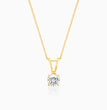 Golden Zircon Pendant with Link Chain