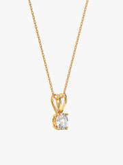 Golden Zircon Pendant with Link Chain