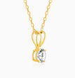 Golden Zircon Pendant with Link Chain