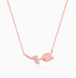 Rose Gold Pink Quartz Flower Necklace