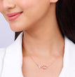 Rose Gold Pink Quartz Flower Necklace